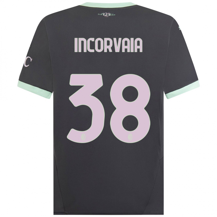 Hombre Camiseta Giovanni Incorvaia #38 Gris Equipación Tercera 2024/25 La Camisa Chile