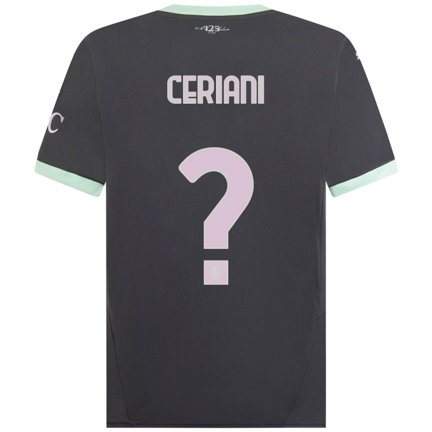 Hombre Camiseta Gabriele Ceriani #0 Gris Equipación Tercera 2024/25 La Camisa Chile