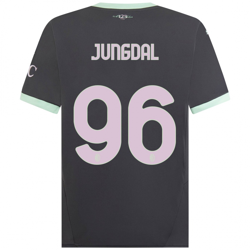 Hombre Camiseta Andreas Jungdal #96 Gris Equipación Tercera 2024/25 La Camisa Chile