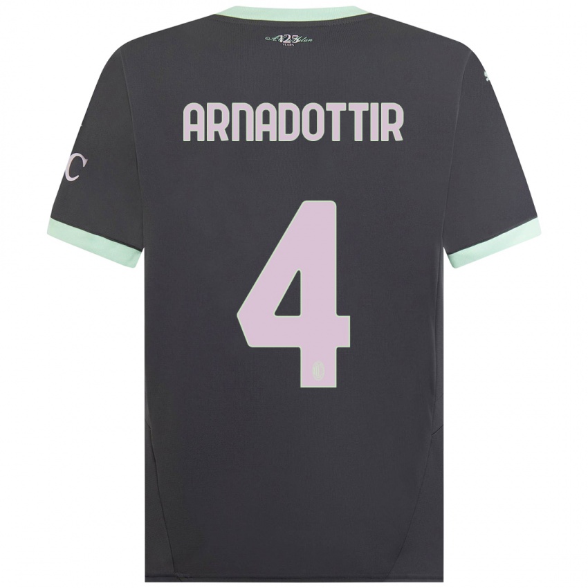 Hombre Camiseta Guony Arnadottir #4 Gris Equipación Tercera 2024/25 La Camisa Chile