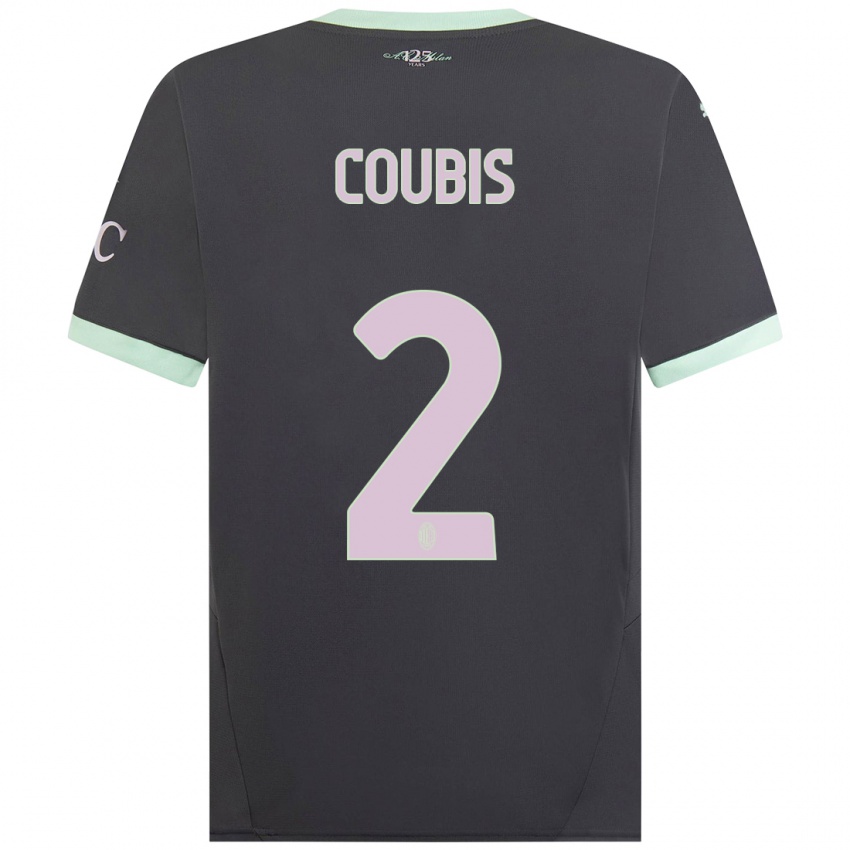 Hombre Camiseta Andrei Coubis #2 Gris Equipación Tercera 2024/25 La Camisa Chile