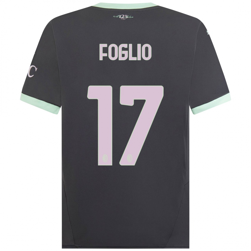 Hombre Camiseta Christian Foglio #17 Gris Equipación Tercera 2024/25 La Camisa Chile