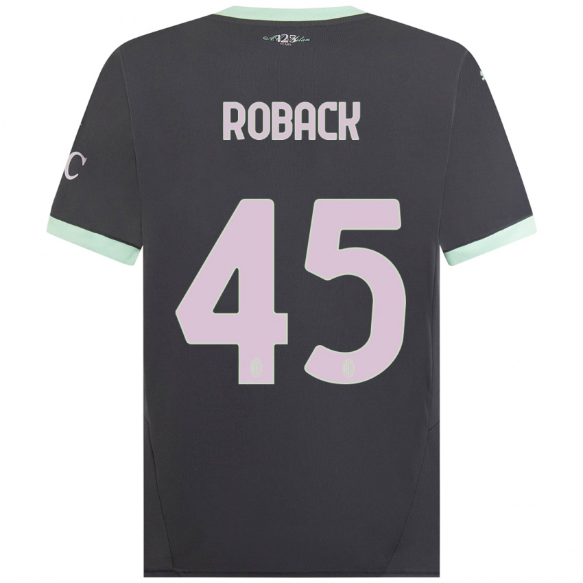 Hombre Camiseta Emil Roback #45 Gris Equipación Tercera 2024/25 La Camisa Chile