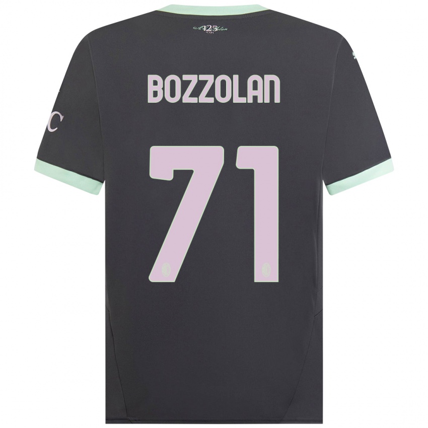 Hombre Camiseta Andrea Bozzolan #71 Gris Equipación Tercera 2024/25 La Camisa Chile