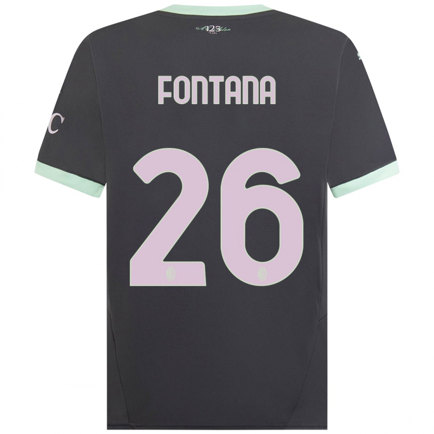 Hombre Camiseta Francesco Fontana #26 Gris Equipación Tercera 2024/25 La Camisa Chile