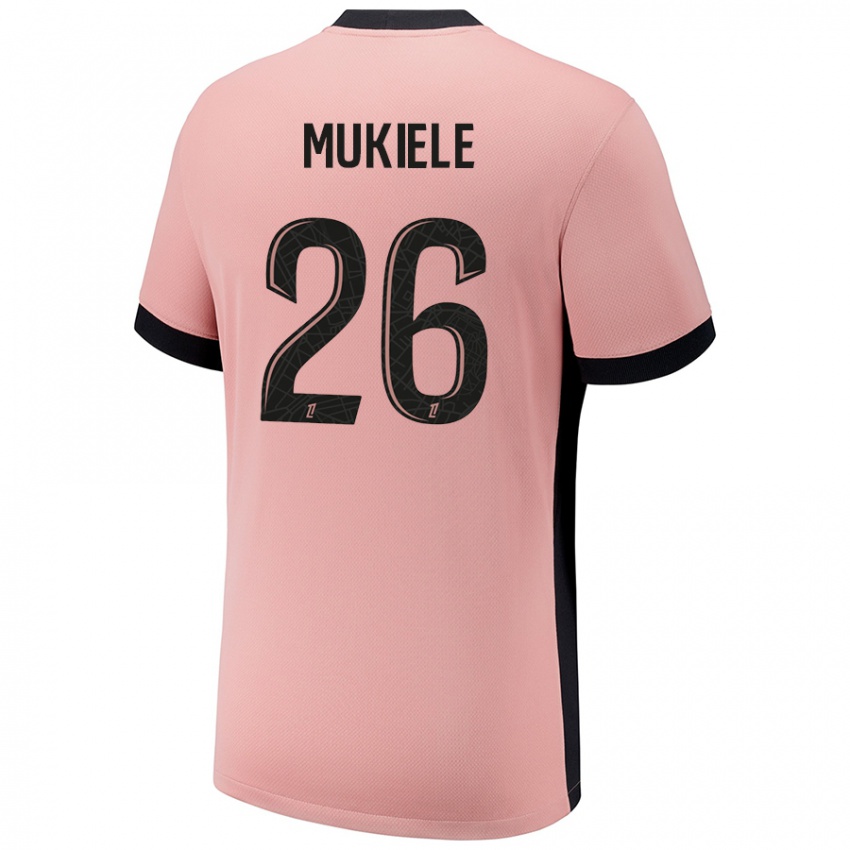 Hombre Camiseta Nordi Mukiele #26 Rosa Óxido Equipación Tercera 2024/25 La Camisa Chile