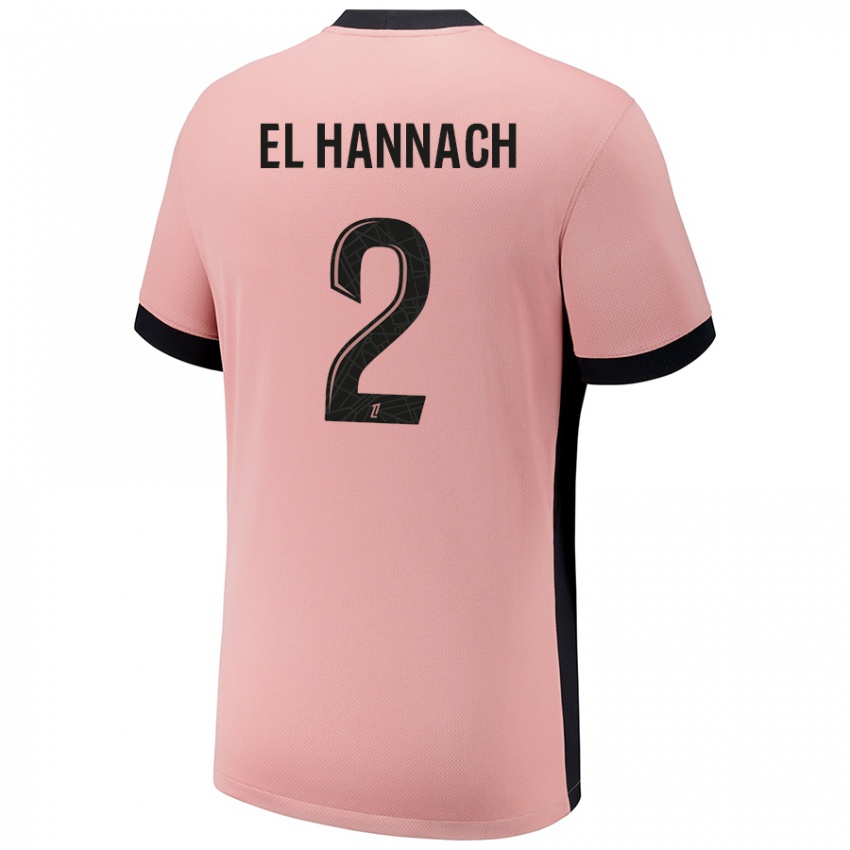 Hombre Camiseta Naoufel El Hannach #2 Rosa Óxido Equipación Tercera 2024/25 La Camisa Chile