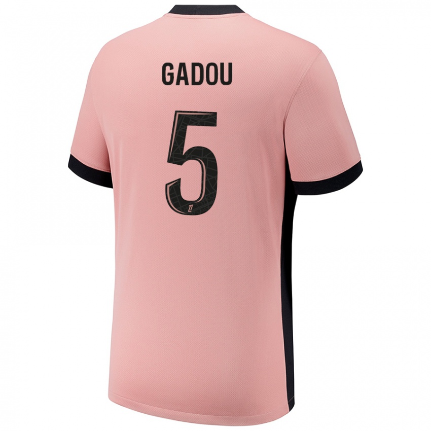 Hombre Camiseta Joane Gadou #5 Rosa Óxido Equipación Tercera 2024/25 La Camisa Chile