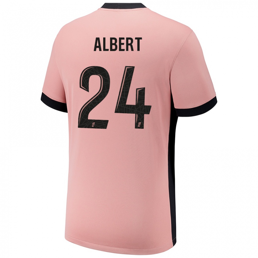 Hombre Camiseta Korbin Albert #24 Rosa Óxido Equipación Tercera 2024/25 La Camisa Chile