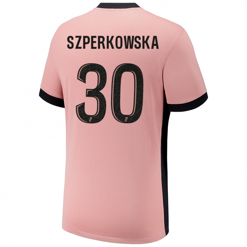 Hombre Camiseta Oliwia Szperkowska #30 Rosa Óxido Equipación Tercera 2024/25 La Camisa Chile