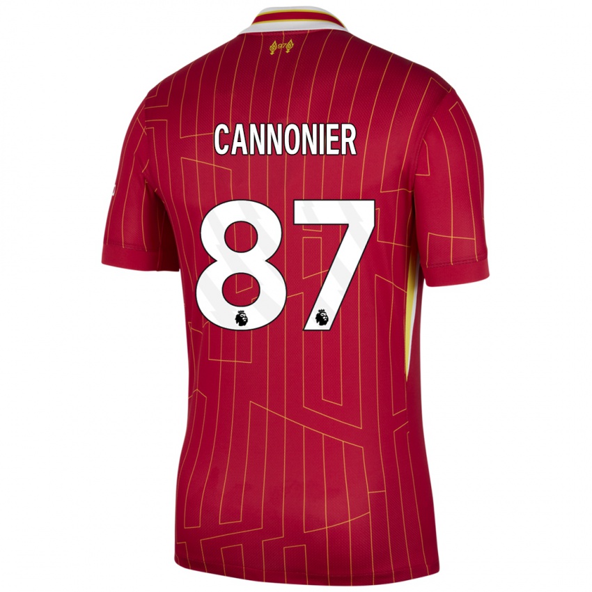 Mujer Camiseta Oakley Cannonier #87 Rojo Amarillo Blanco 1ª Equipación 2024/25 La Camisa Chile