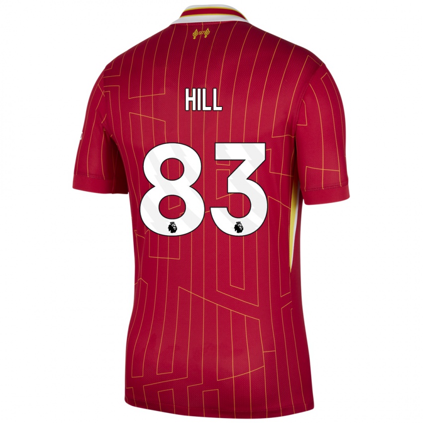 Mujer Camiseta Thomas Hill #83 Rojo Amarillo Blanco 1ª Equipación 2024/25 La Camisa Chile