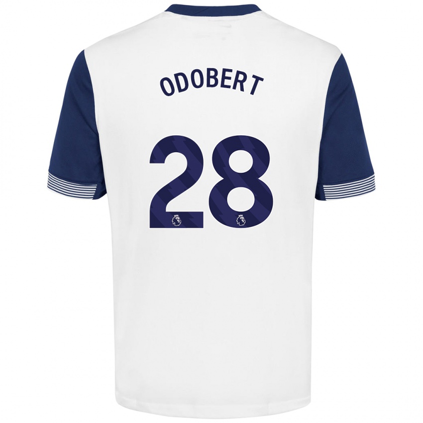 Mujer Camiseta Wilson Odobert #28 Blanco Azul 1ª Equipación 2024/25 La Camisa Chile