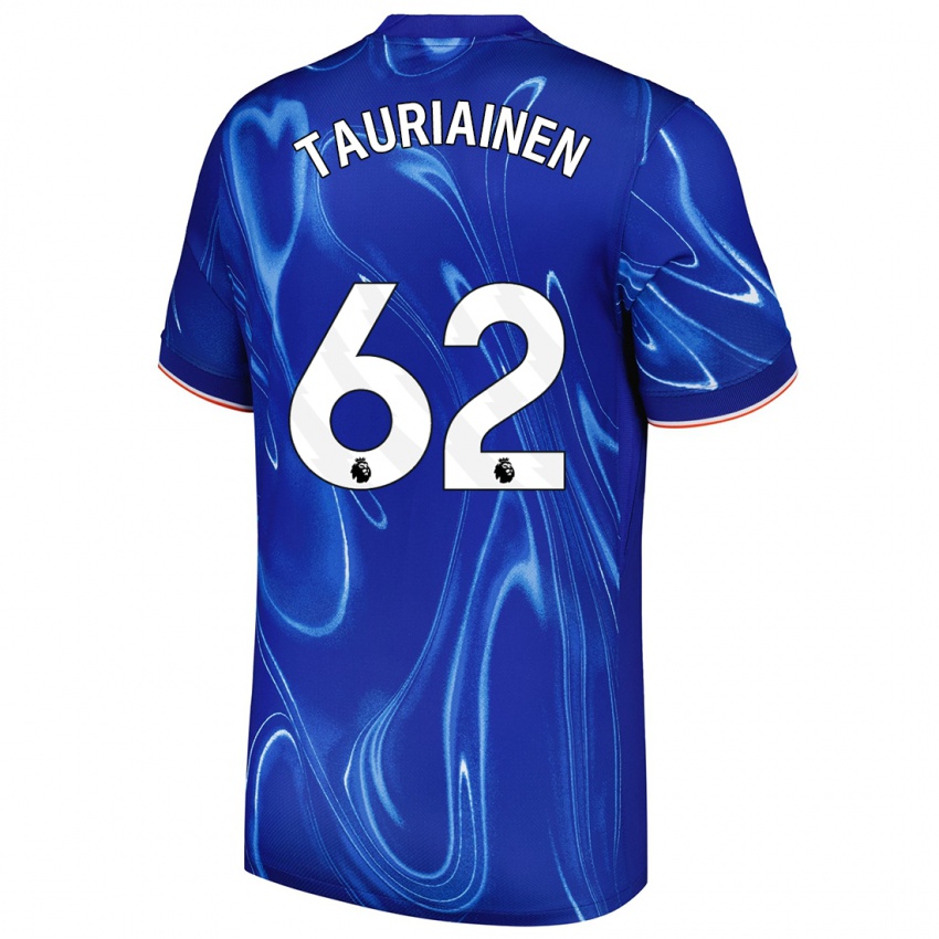 Mujer Camiseta Jimi Tauriainen #62 Azul Blanco 1ª Equipación 2024/25 La Camisa Chile