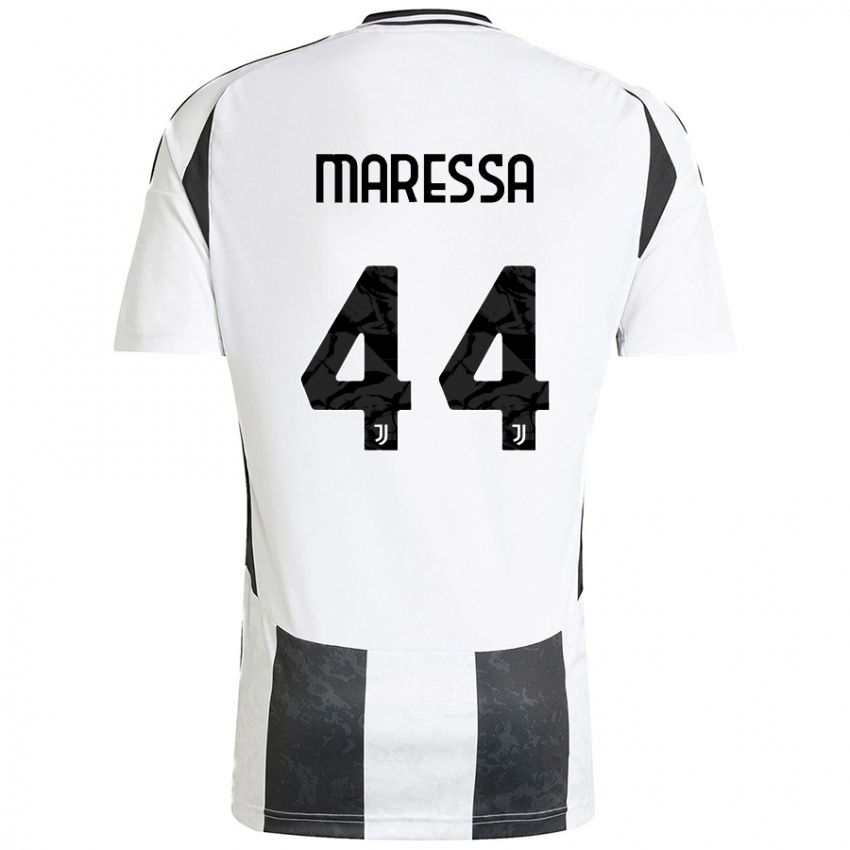 Mujer Camiseta Tommaso Maressa #44 Blanco Negro 1ª Equipación 2024/25 La Camisa Chile