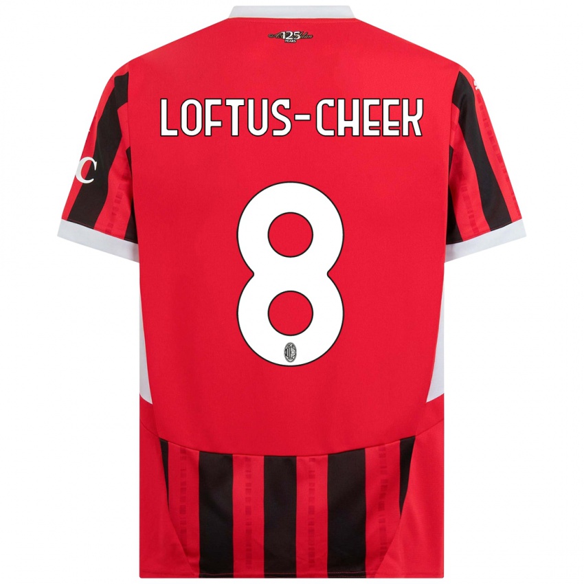 Mujer Camiseta Ruben Loftus-Cheek #8 Rojo Negro 1ª Equipación 2024/25 La Camisa Chile