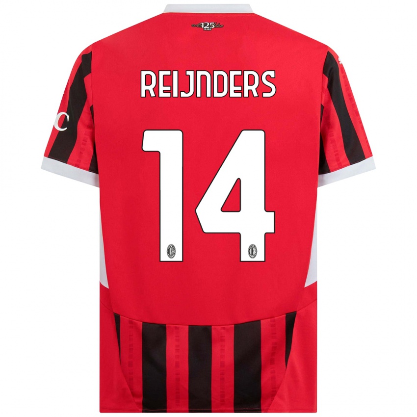 Mujer Camiseta Tijjani Reijnders #14 Rojo Negro 1ª Equipación 2024/25 La Camisa Chile