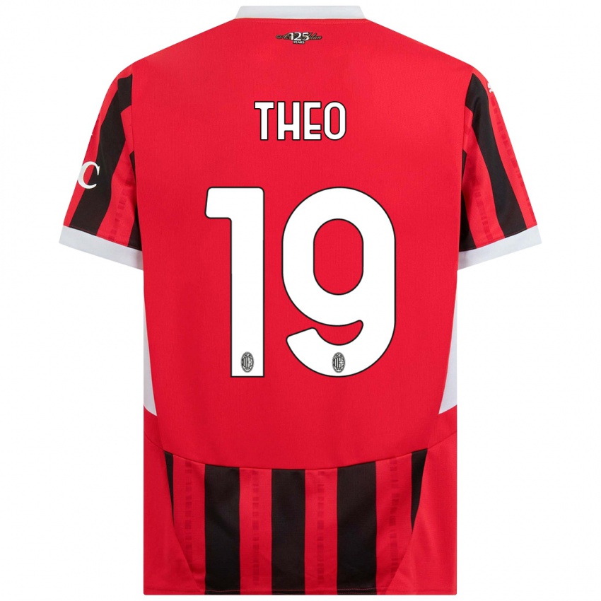 Mujer Camiseta Theo Hernandez #19 Rojo Negro 1ª Equipación 2024/25 La Camisa Chile