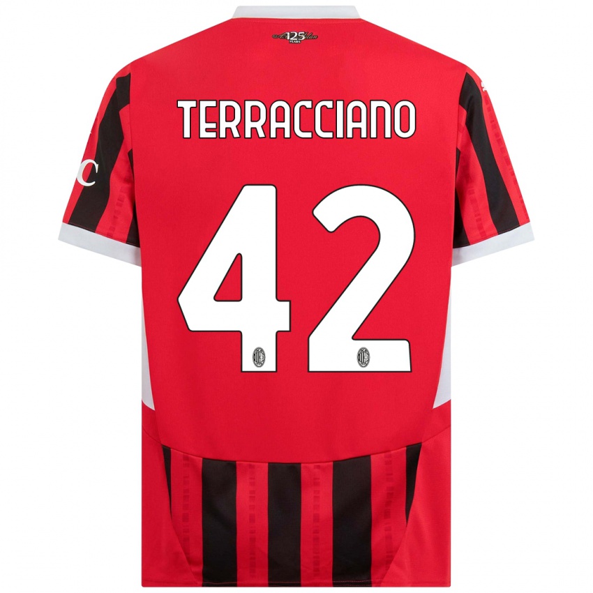 Mujer Camiseta Filippo Terracciano #42 Rojo Negro 1ª Equipación 2024/25 La Camisa Chile