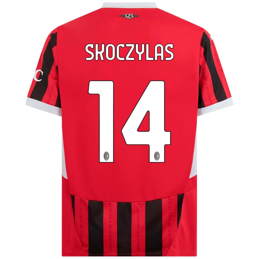 Mujer Camiseta Mateusz Skoczylas #14 Rojo Negro 1ª Equipación 2024/25 La Camisa Chile