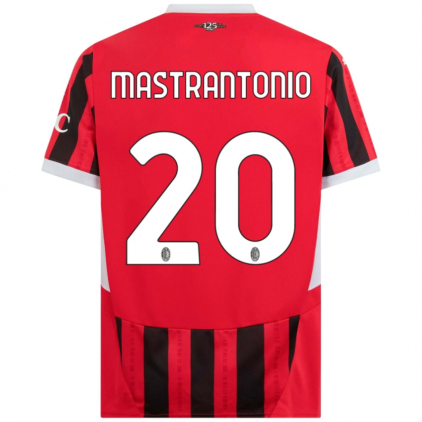 Mujer Camiseta Davide Mastrantonio #20 Rojo Negro 1ª Equipación 2024/25 La Camisa Chile