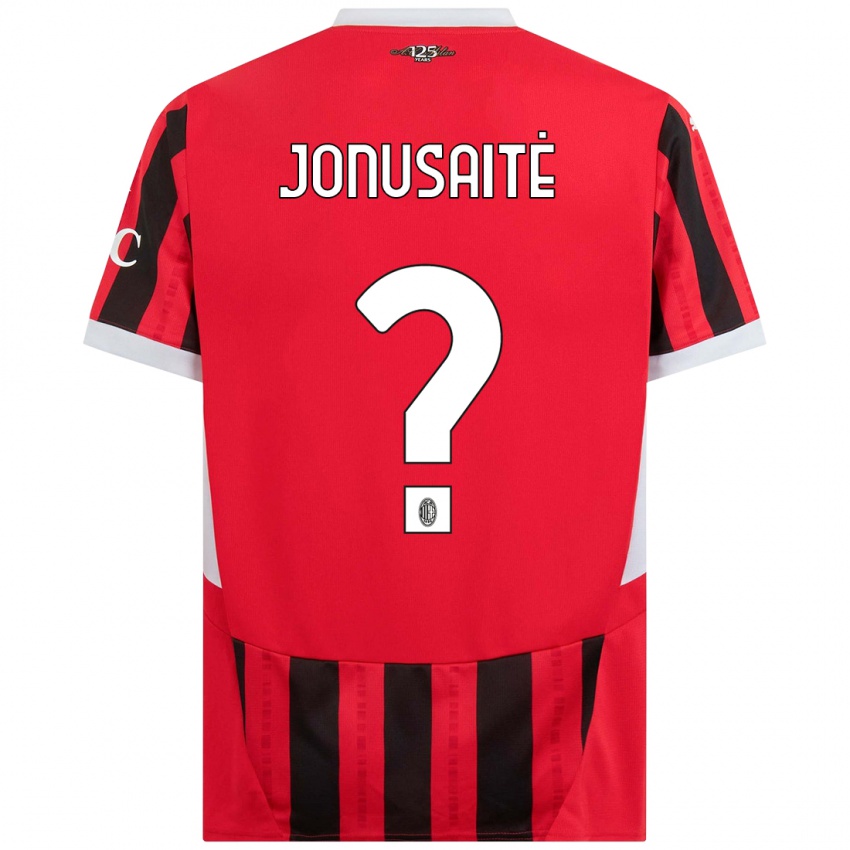 Mujer Camiseta Rimantė Jonušaitė #0 Rojo Negro 1ª Equipación 2024/25 La Camisa Chile