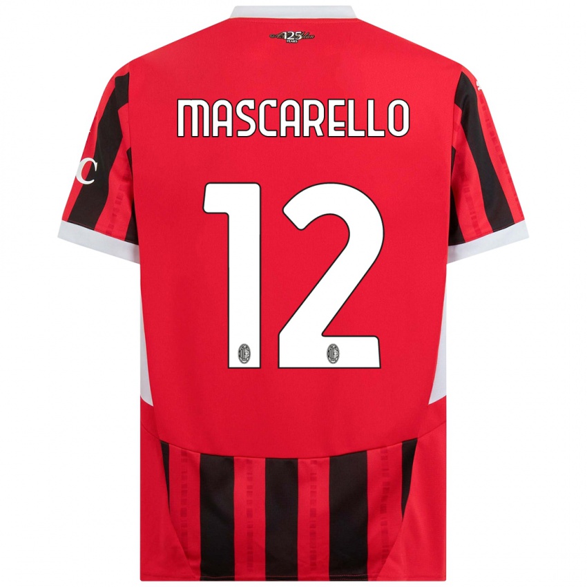 Mujer Camiseta Marta Mascarello #12 Rojo Negro 1ª Equipación 2024/25 La Camisa Chile