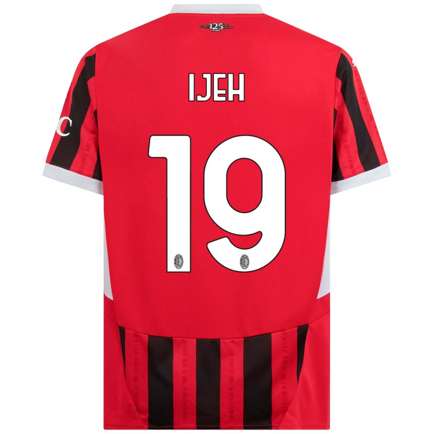 Mujer Camiseta Evelyn Ijeh #19 Rojo Negro 1ª Equipación 2024/25 La Camisa Chile