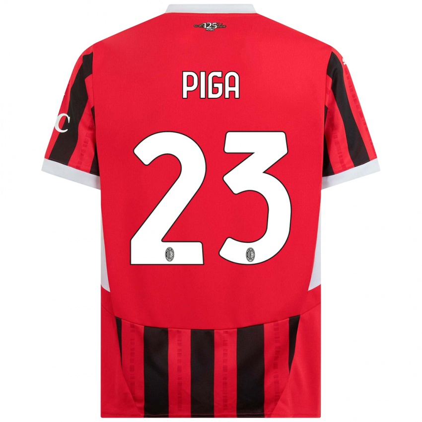 Mujer Camiseta Julie Piga #23 Rojo Negro 1ª Equipación 2024/25 La Camisa Chile