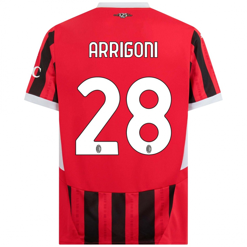 Mujer Camiseta Giorgia Arrigoni #28 Rojo Negro 1ª Equipación 2024/25 La Camisa Chile