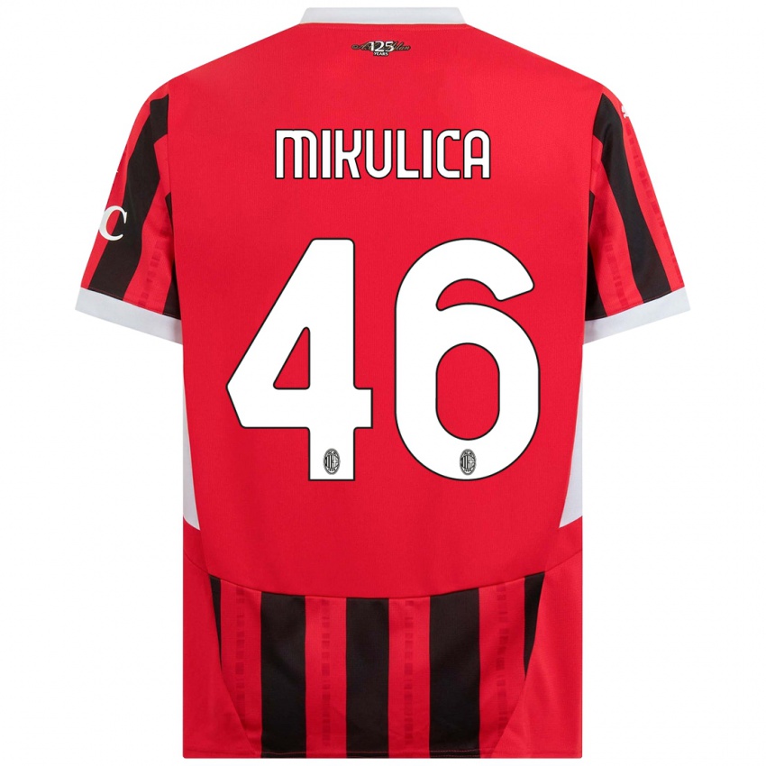 Mujer Camiseta Petra Mikulica #46 Rojo Negro 1ª Equipación 2024/25 La Camisa Chile