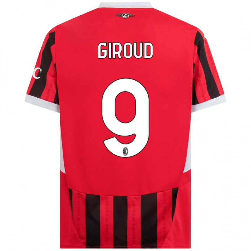 Mujer Camiseta Olivier Giroud #9 Rojo Negro 1ª Equipación 2024/25 La Camisa Chile