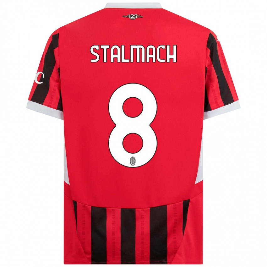 Mujer Camiseta Dariusz Stalmach #8 Rojo Negro 1ª Equipación 2024/25 La Camisa Chile