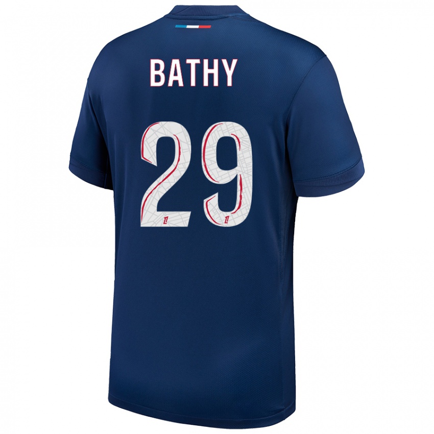 Mujer Camiseta Griedge Mbock Bathy #29 Azul Marino Blanco 1ª Equipación 2024/25 La Camisa Chile