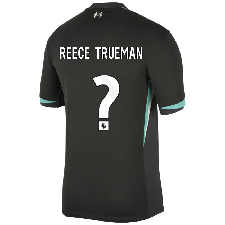 Mujer Camiseta Reece Trueman #0 Negro Antracita Blanco 2ª Equipación 2024/25 La Camisa Chile