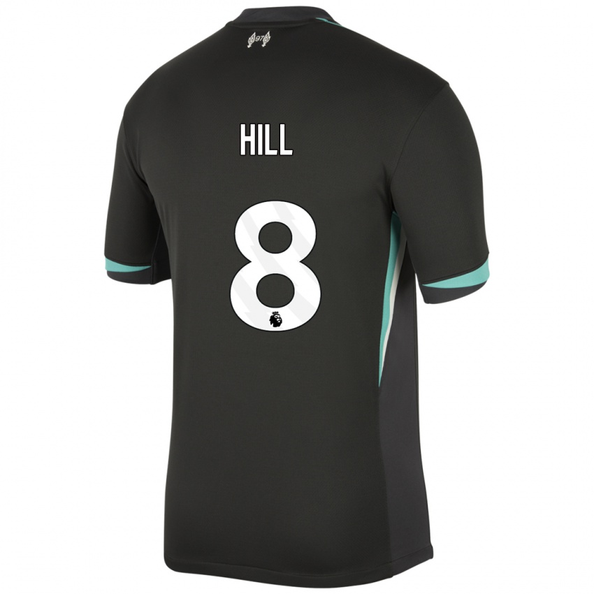 Mujer Camiseta Tom Hill #8 Negro Antracita Blanco 2ª Equipación 2024/25 La Camisa Chile