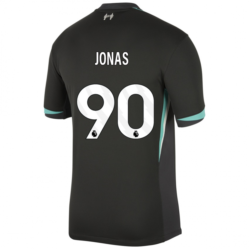 Mujer Camiseta Lee Jonas #90 Negro Antracita Blanco 2ª Equipación 2024/25 La Camisa Chile