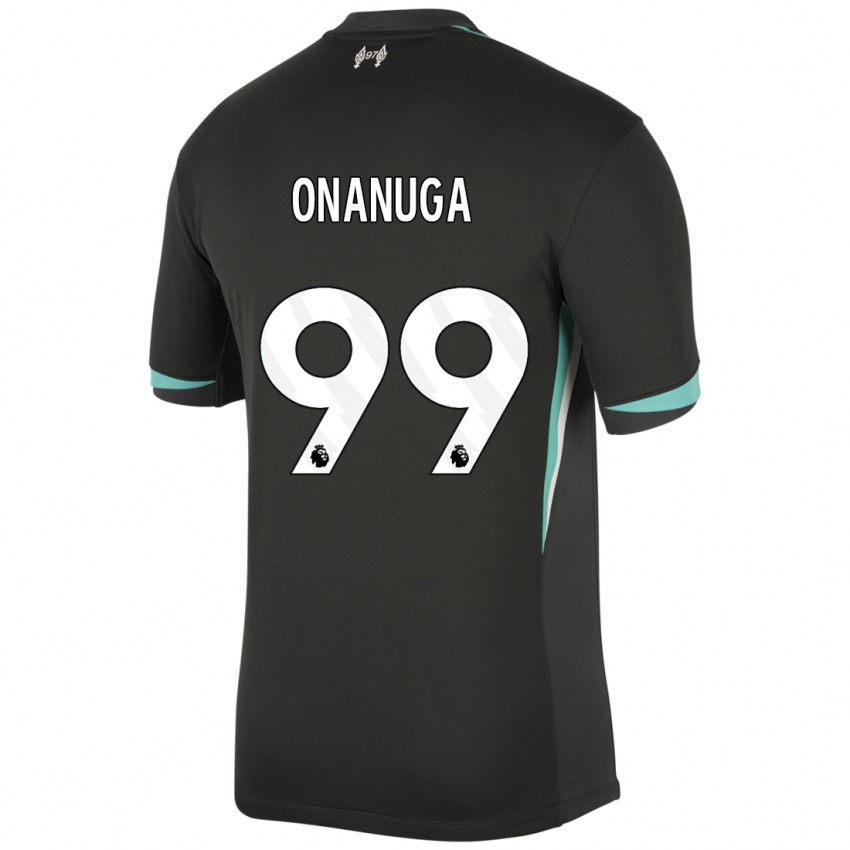 Mujer Camiseta Fola Onanuga #99 Negro Antracita Blanco 2ª Equipación 2024/25 La Camisa Chile