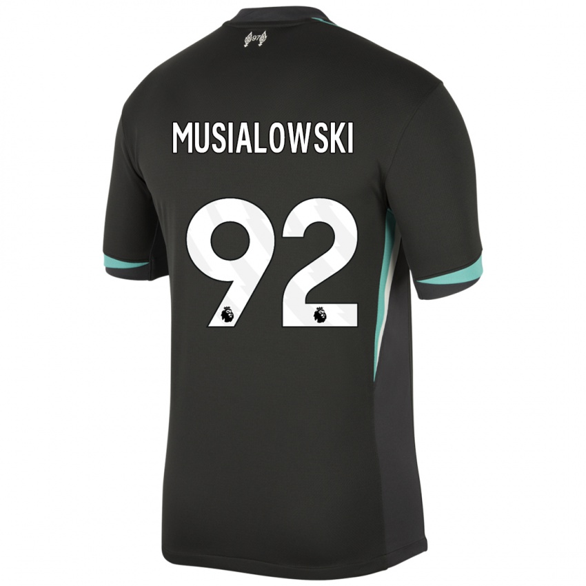 Mujer Camiseta Mateusz Musialowski #92 Negro Antracita Blanco 2ª Equipación 2024/25 La Camisa Chile