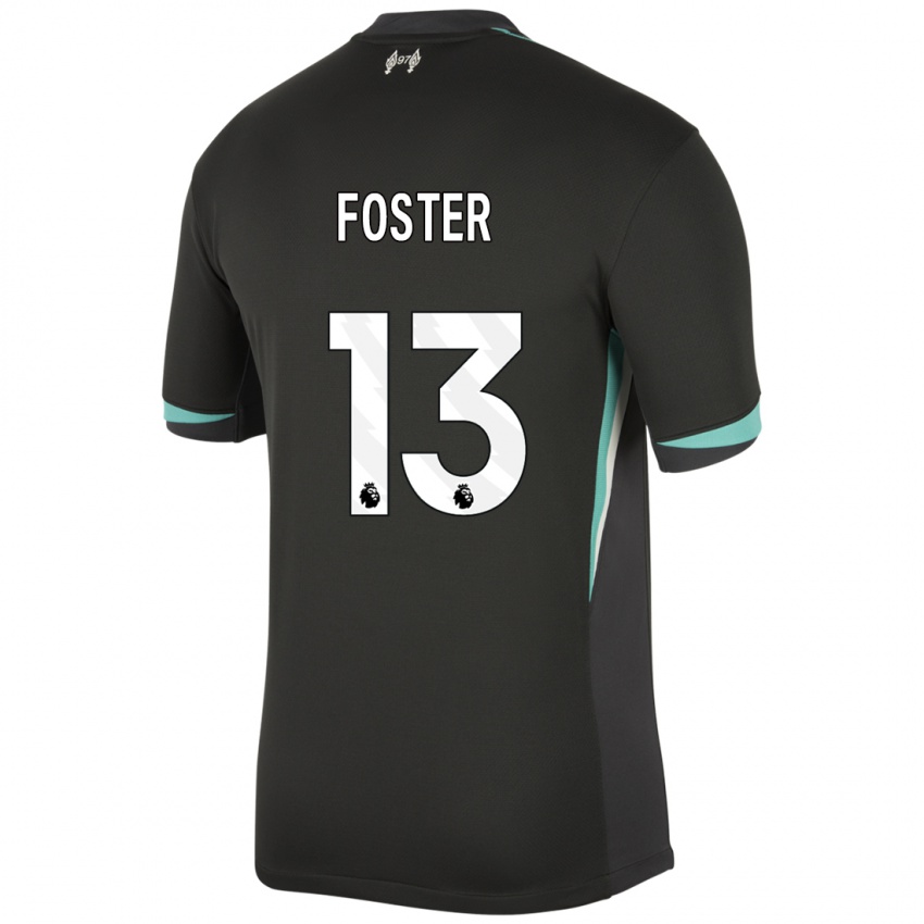 Mujer Camiseta Rylee Foster #13 Negro Antracita Blanco 2ª Equipación 2024/25 La Camisa Chile