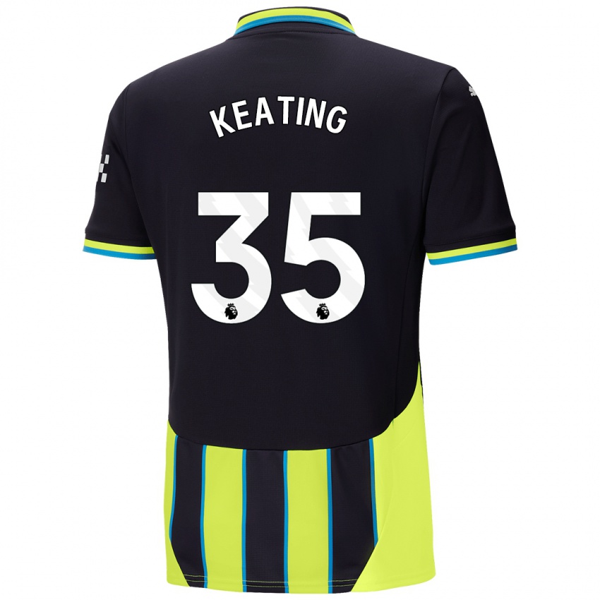 Mujer Camiseta Khiara Keating #35 Azul Amarillo 2ª Equipación 2024/25 La Camisa Chile