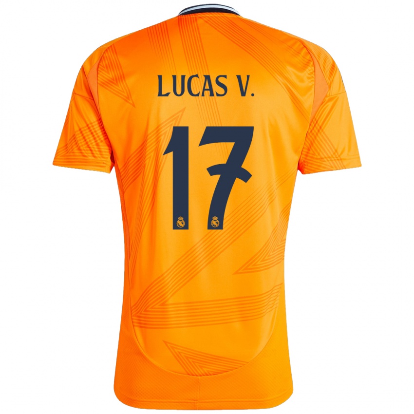 Mujer Camiseta Lucas Vazquez #17 Naranja 2ª Equipación 2024/25 La Camisa Chile