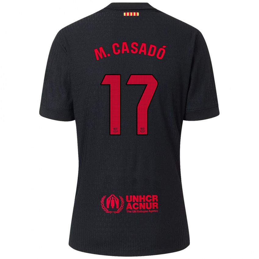 Mujer Camiseta Marc Casado #17 Negro Rojo 2ª Equipación 2024/25 La Camisa Chile