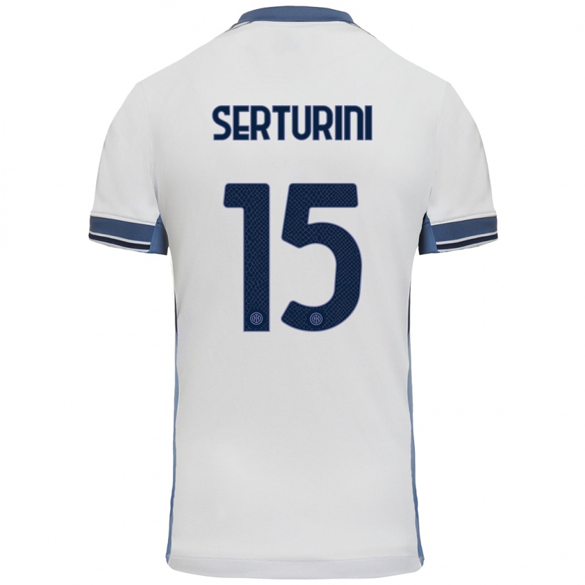 Mujer Camiseta Annamaria Serturini #15 Blanco Gris 2ª Equipación 2024/25 La Camisa Chile