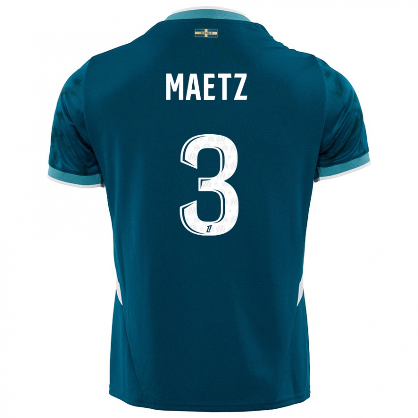 Mujer Camiseta Agathe Maetz #3 Azul Turquesa 2ª Equipación 2024/25 La Camisa Chile