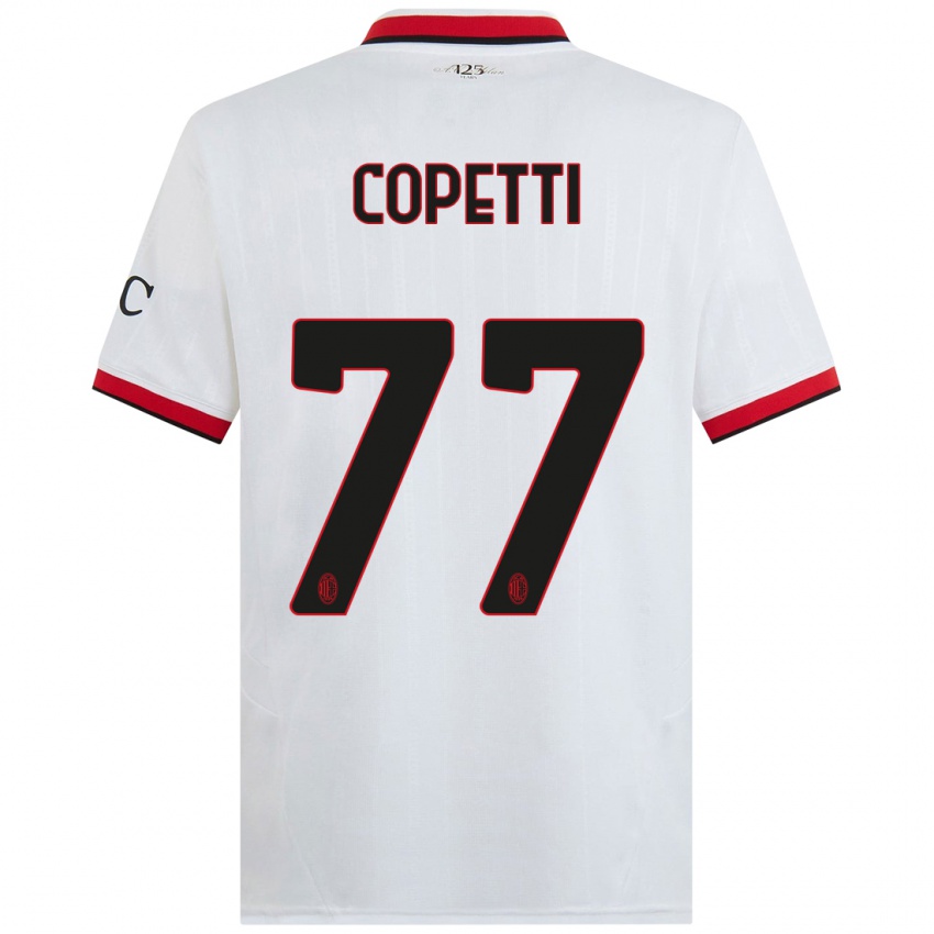 Mujer Camiseta Matilde Copetti #77 Blanco Negro Rojo 2ª Equipación 2024/25 La Camisa Chile