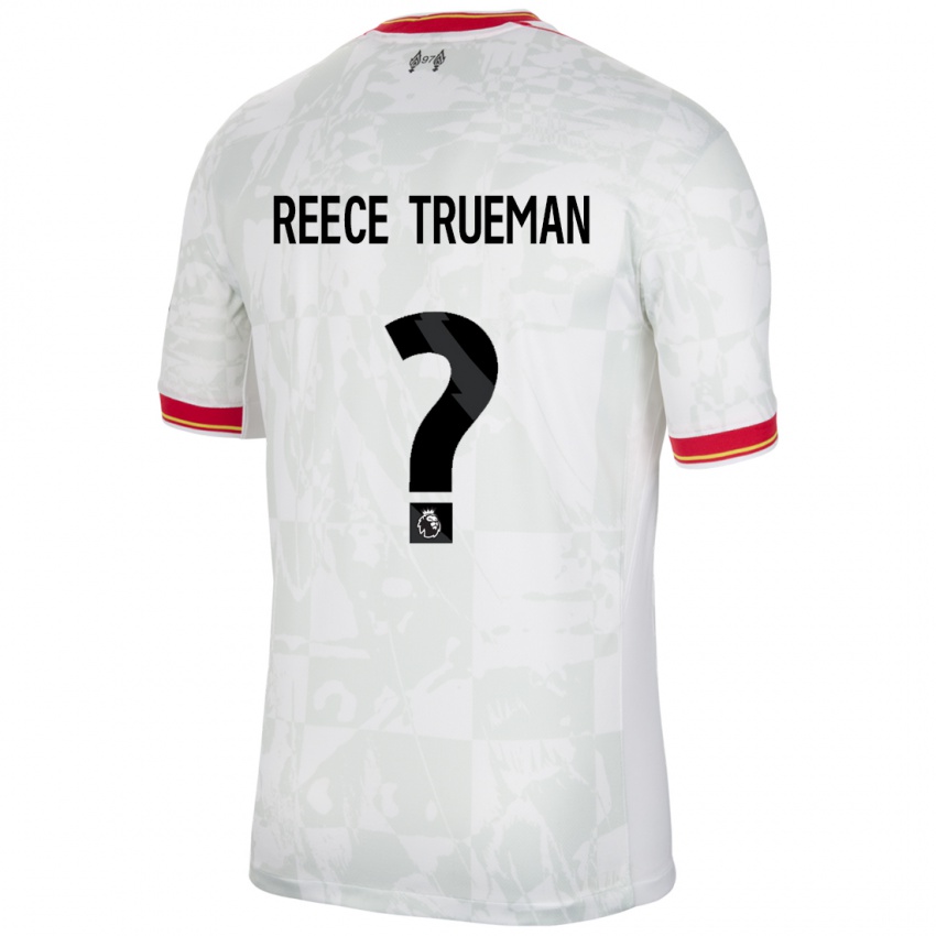 Mujer Camiseta Reece Trueman #0 Blanco Rojo Negro Equipación Tercera 2024/25 La Camisa Chile