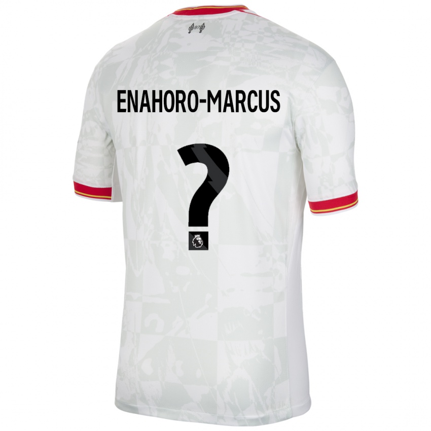 Mujer Camiseta Louis Enahoro-Marcus #0 Blanco Rojo Negro Equipación Tercera 2024/25 La Camisa Chile