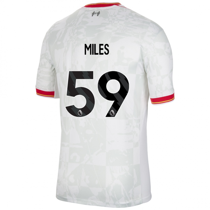 Mujer Camiseta Terence Miles #59 Blanco Rojo Negro Equipación Tercera 2024/25 La Camisa Chile