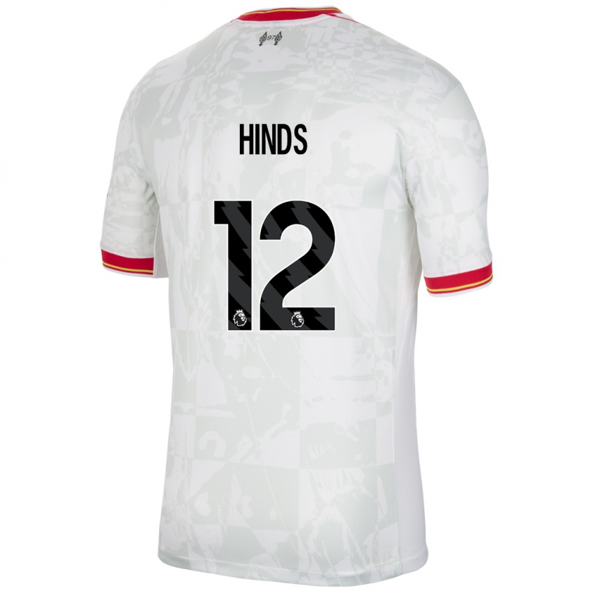 Mujer Camiseta Taylor Hinds #12 Blanco Rojo Negro Equipación Tercera 2024/25 La Camisa Chile